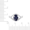 Кольцо из серебра с корундом, фианитом