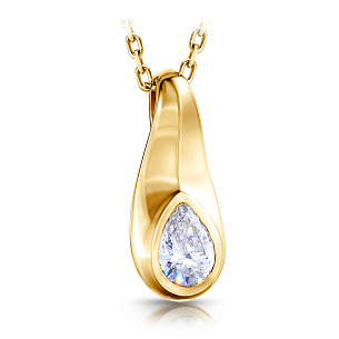 Колье из желтого золота с бриллиантом