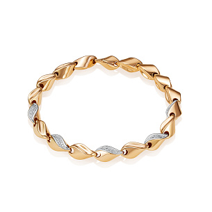 Браслет из красного золота с бриллиантом