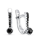 Серьги с английским замком из белого золота с бриллиантами