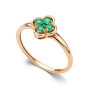 Кольцо из красного золота с изумрудами