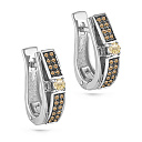 Серьги с английским замком из белого золота с бриллиантами