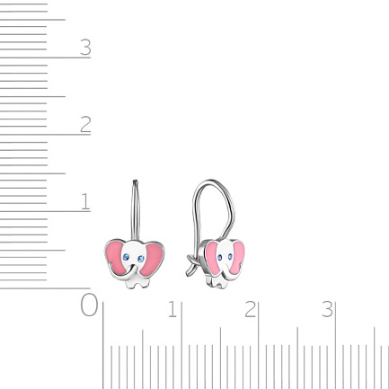 Серьги детские из серебра с фианитом