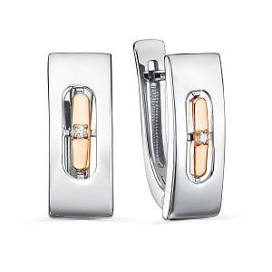 Серьги с английским замком из серебра