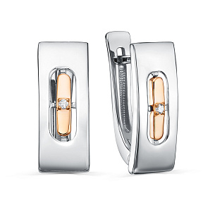 Серьги с английским замком из серебра