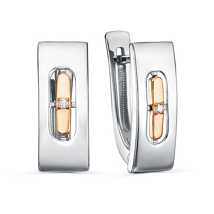 Серьги с английским замком из серебра