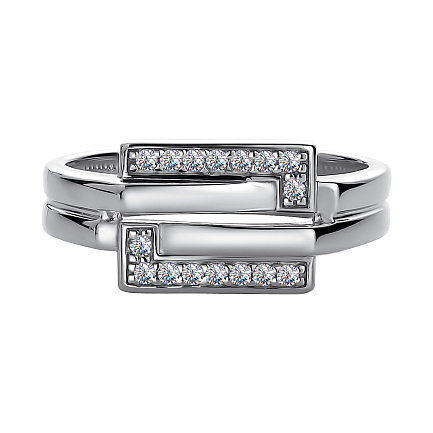 Кольцо из серебра с фианитами