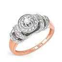 Кольцо из красного золота с бриллиантами