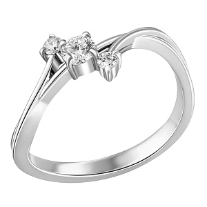 Кольцо из белого золота с бриллиантами