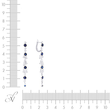 Серьги с английским замком из белого золота с бриллиантами
