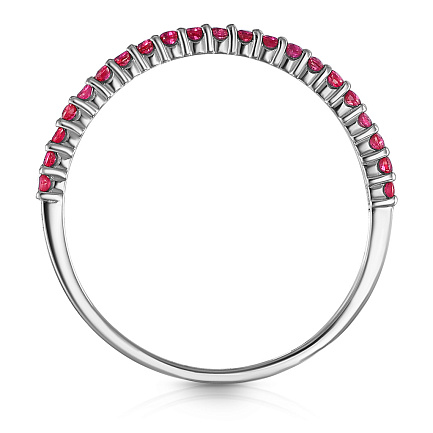 Кольцо из белого золота с рубинами