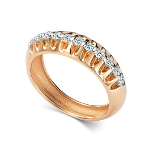 Кольцо из красного золота с бриллиантами