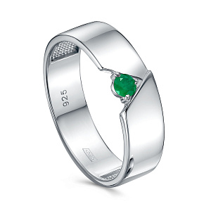 Кольцо из серебра с изумрудом