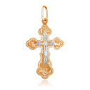 Крест ручной работы из красного золота