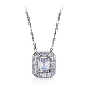 Колье из белого золота с бриллиантами, плетение якорное