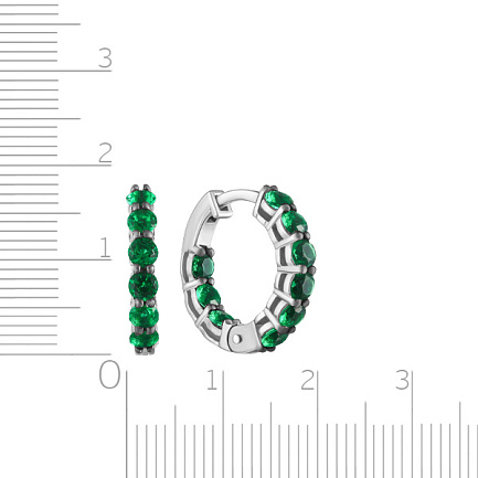 Серьги из серебра с фианитом