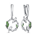 Серьги с английским замком из серебра с фианитами