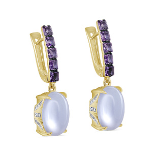 Серьги с английским замком из желтого золота