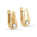 Серьги с английским замком из желтого золота