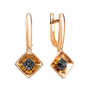 Серьги из комбинированного золота с бриллиантом