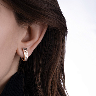 Серьги с английским замком из красного золота