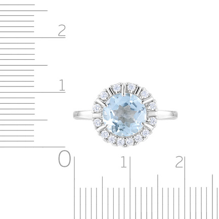 Кольцо из серебра с топазом, фианитом