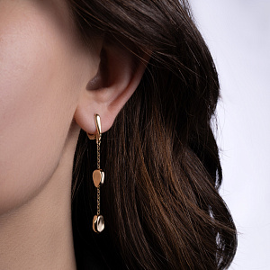 Серьги с английским замком из желтого золота