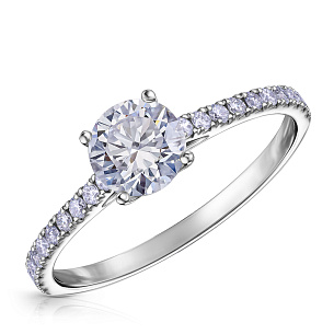 Кольцо из белого золота с бриллиантом