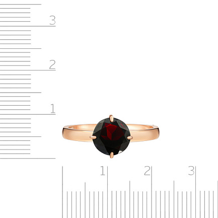 Кольцо из красного золота с гранатом