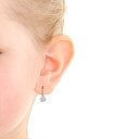 Серьги детские из красного золота с фианитом