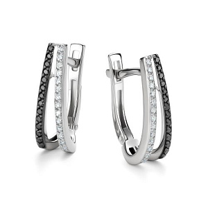 Серьги с английским замком из белого золота