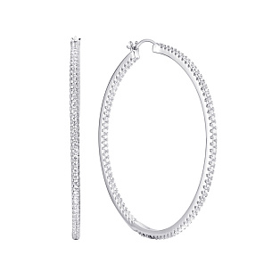 Серьги из серебра с фианитами