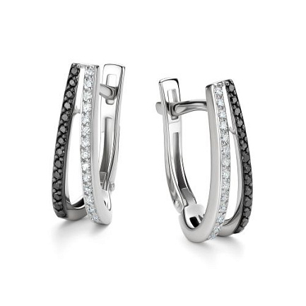 Серьги с английским замком из белого золота