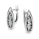 Серьги с английским замком из белого золота с бриллиантами