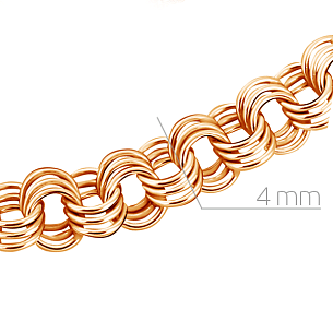 Браслет ручной работы из красного золота, плетение ленточка