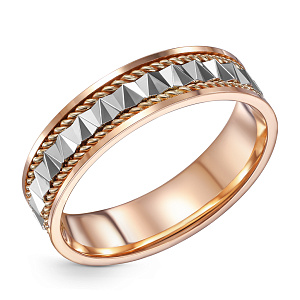 Кольцо обручальное с алмазной гранью