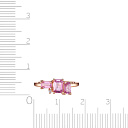 Кольцо из красного золота с бриллиантом, сапфиром