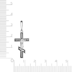 Крест ручной работы из серебра с эмалью