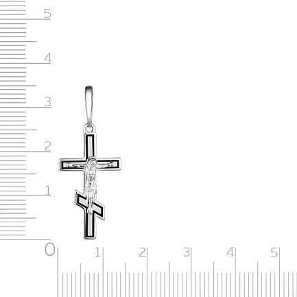 Крест ручной работы из серебра с эмалью