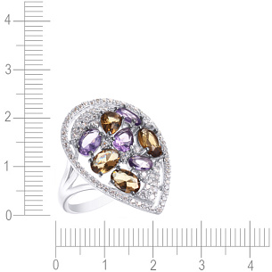 Кольцо из серебра с фианитом