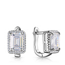 Серьги из серебра с фианитом