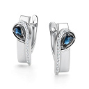 Серьги с английским замком из белого золота