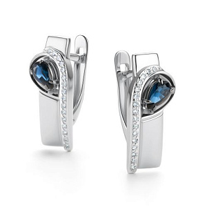 Серьги с английским замком из белого золота