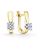 Серьги из желтого золота с бриллиантами