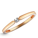 Кольцо из красного золота с фианитом