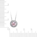 Колье из белого золота с бриллиантами, морганитом, плетение якорное