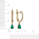 Серьги с английским замком из желтого золота с бриллиантами