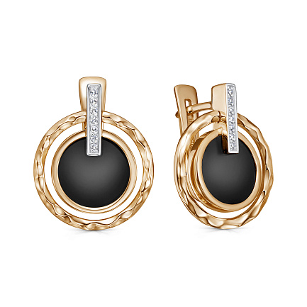 Серьги с английским замком из красного золота