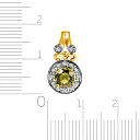 Подвеска из желтого золота с молдавитом, сапфирами