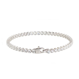 Теннисный браслет из белого золота с фианитами